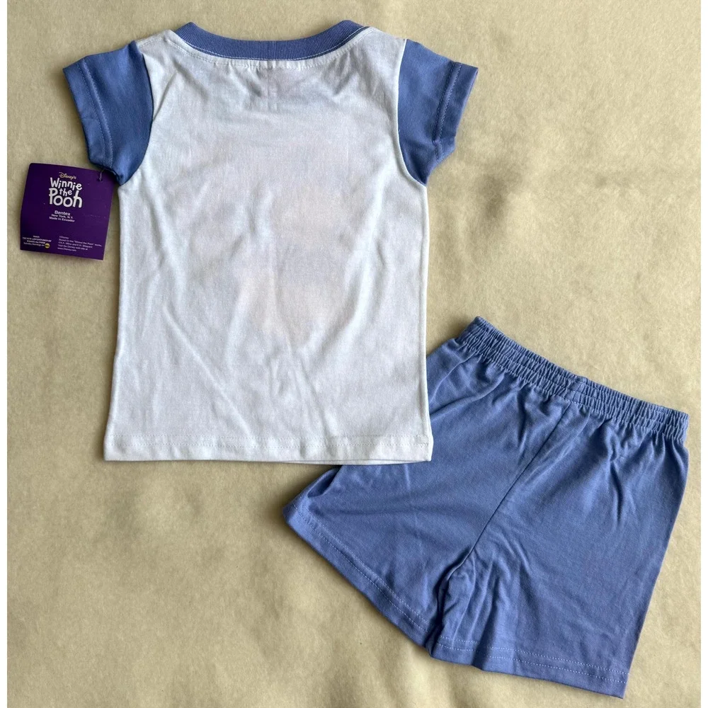 Vintage 90s Disney Pooh Shorts Set Unisex Size 3T Piglet Nice Place For A Chat
